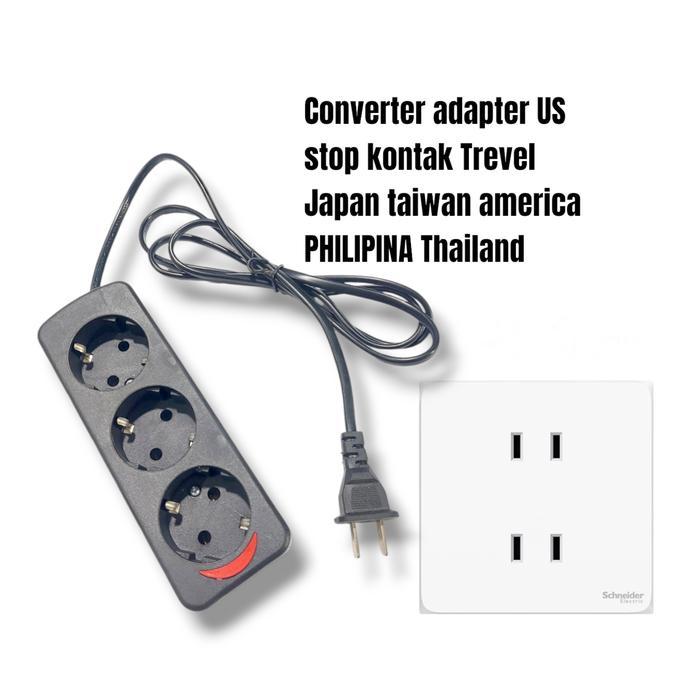 "New" Colokan Listrik kaki dua 2 Pin Gepeng Travel Adaptor USA Japan Tipe A - Colokan Listrik jepang