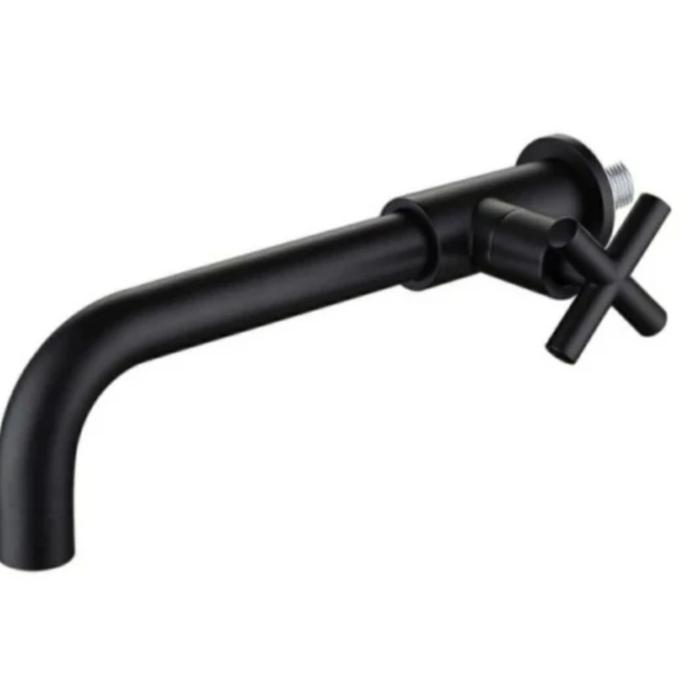Kran wastafel dinding hitam stainless hitam