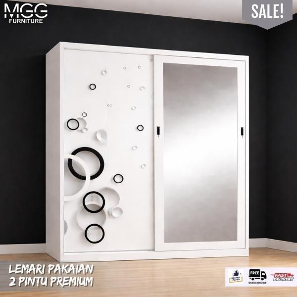 mgg furniture lemari pakaian bercorak dari baja dengan cermin dan brankas, tahan air, tahan lembap,