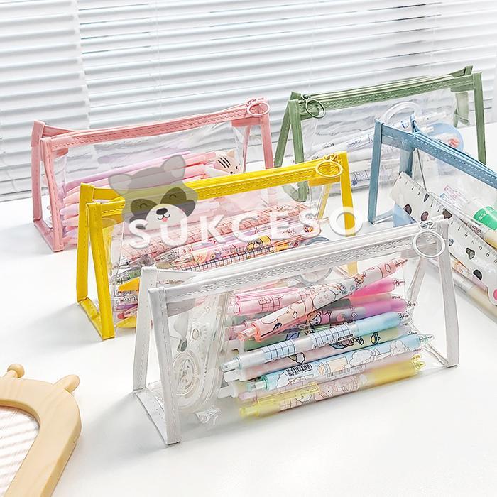 Aesthetic Pencil Case Transparan / Tempat Pensil Transparan Lucu Unik