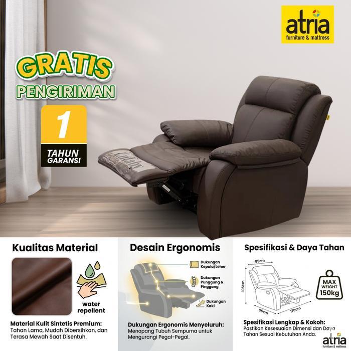 Atria Lulaby Sofa Recliner Multifungsi Single 1 Seater Pasti Ori