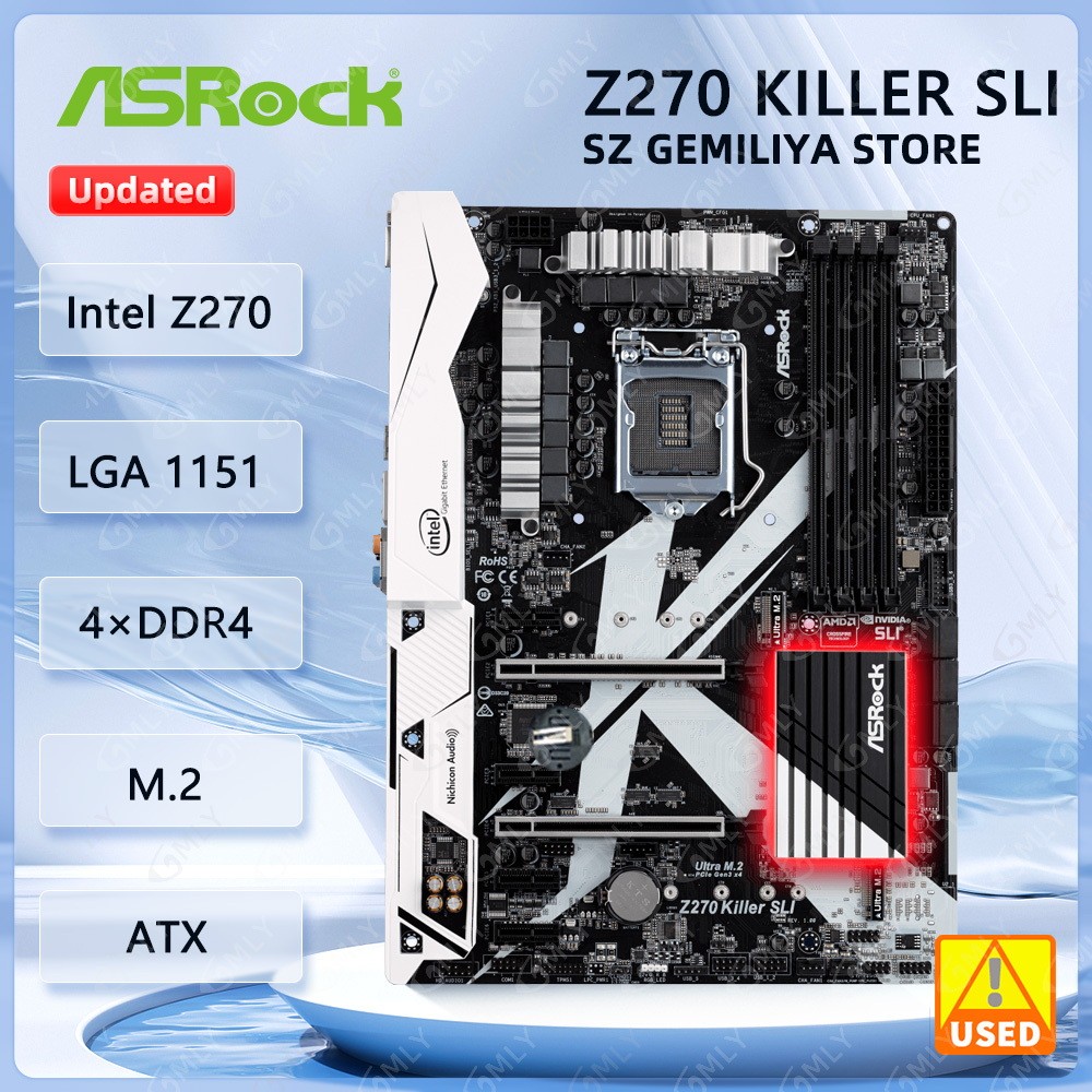 ASRock Z270 Killer SLI Motherboard Intel Z270 1151 DDR4 64GB Ultra M.2 support i5-7400 i5-6500