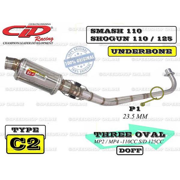 Knalpot Cld Smash / Shogun 110/125 Underbone Type C2 Tri-Oval Doff
