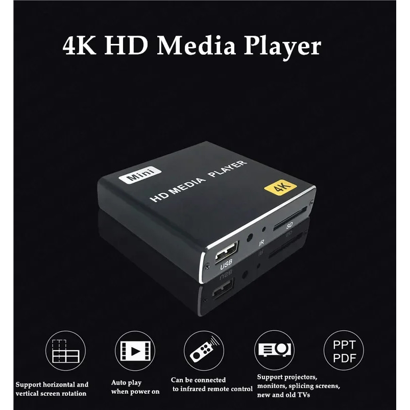 4k Mini Full HD Media Multimedia Player HD-Compatible USB HDD Media Player For SD U Disk HD AV USB