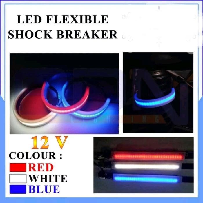 Diskon - Sepasang Lampu Led Strip Flexsible Shock Motor 1 Tone /Lampu Shock Running/Jalan Breket