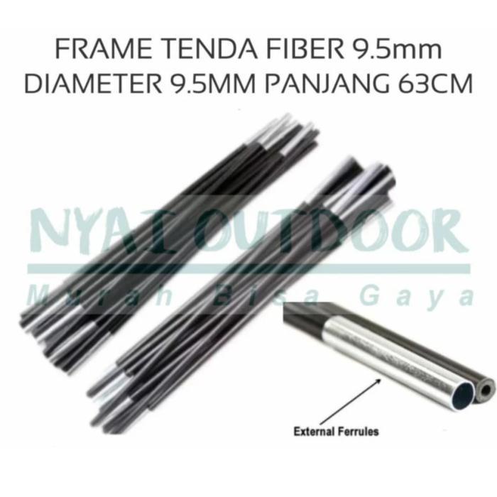 frame fiber tenda 9,5 mm tiang tenda camping