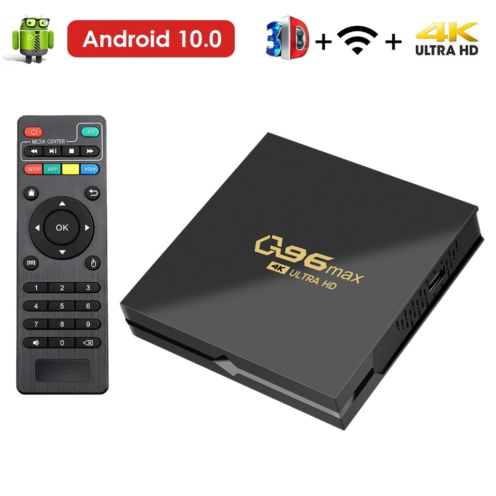 Q96 MAX Smart TV Box 2.4G WIFI Set-top Box Android 10.0 Media Player Android Quad Core Smart TV Box