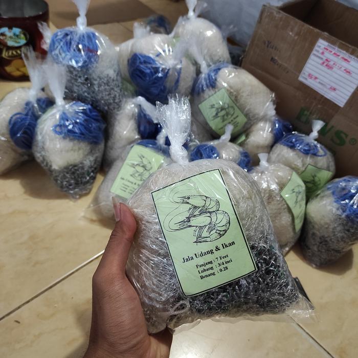Jala udang jala ikan jala lempar 2 meter bahan senar lubang jari kelingking senar 028 pemberat timah