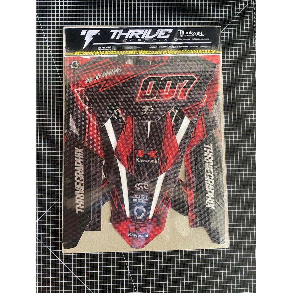 Decal Stiker Doff Prizm Premium D-Tracker Merah Trail/Supermoto Full Body Bebas Request