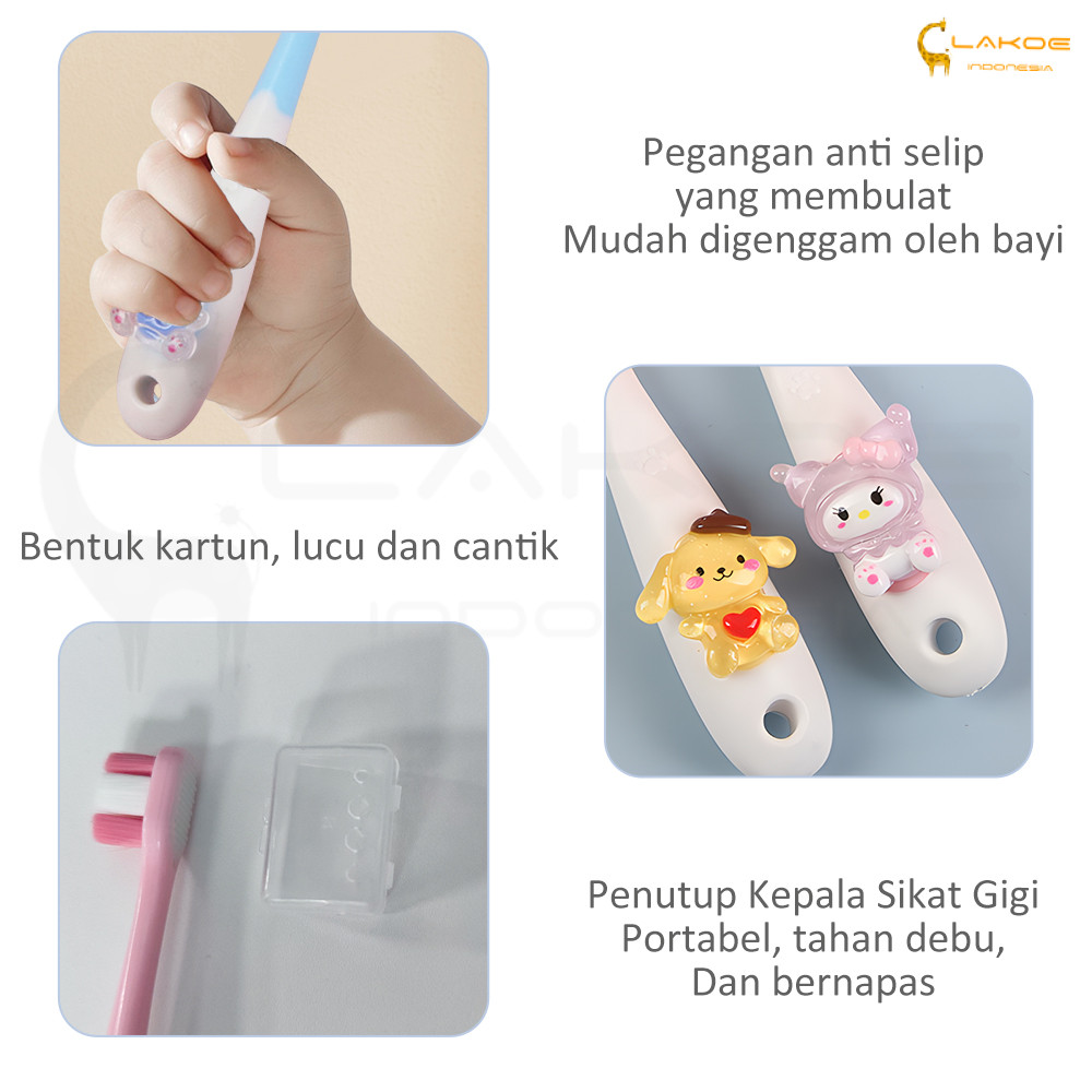LAKOE Sikat Gigi Anak Motfi Sanrio Lucu Gosok Gigi Lembut Untuk 2-7 Tahun