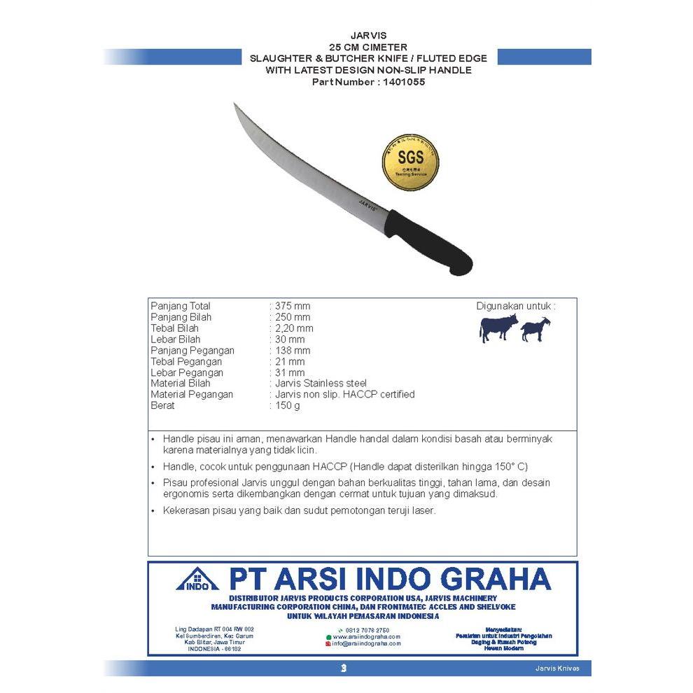 1401055 JARVIS 25 CM CIMETER SLAUGTHER KNIFE WITH LATEST DESIGN