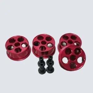 Rep Velg ALU Tamiya 4pcs 94710 Aluminium Wheel Velg ALU 5 M Red (VA5M04)