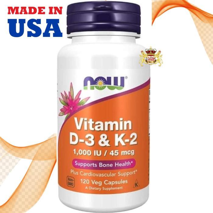 now vitamin d3 k2 1000 iu 120 veg