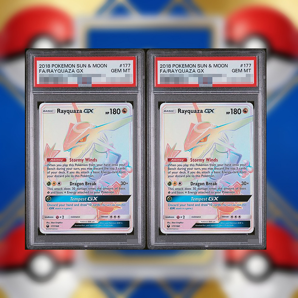 PTCG Rayquaza GX Rainbow Secret Rare Celestial Storm 177/168 Points 9 MINT EN- Collection Card Self