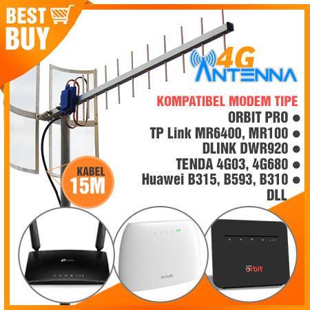 Antena Yagi Grid Modem Orbit Pro Tplink Mr6400 Mr100 Dwr920 Tenda 4G03