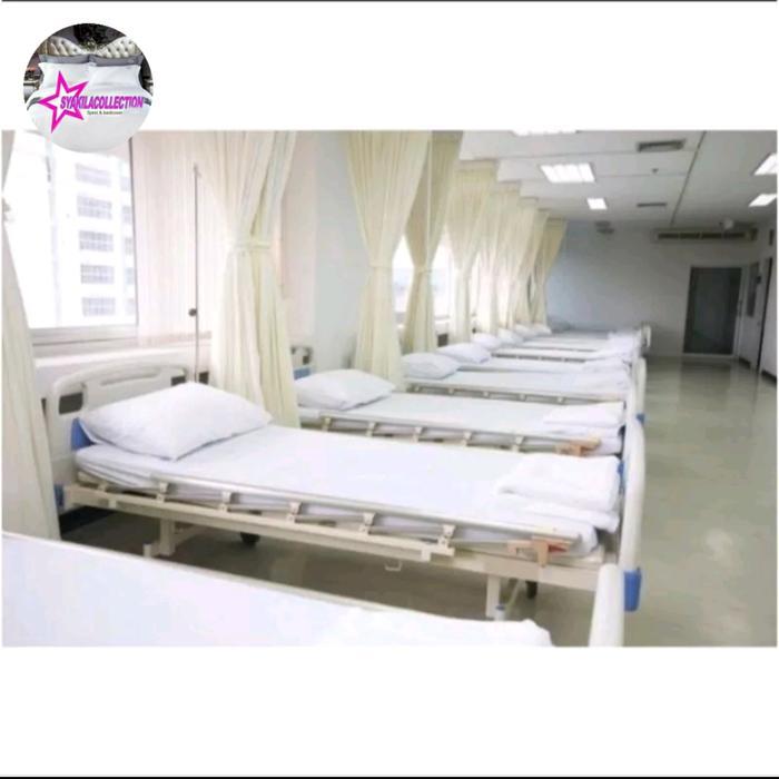 "New" SPREI HOTEL/SPREI RUMAH SAKIT BAHAN MICROPOLY POLOS PUTIH TANPA KARET
