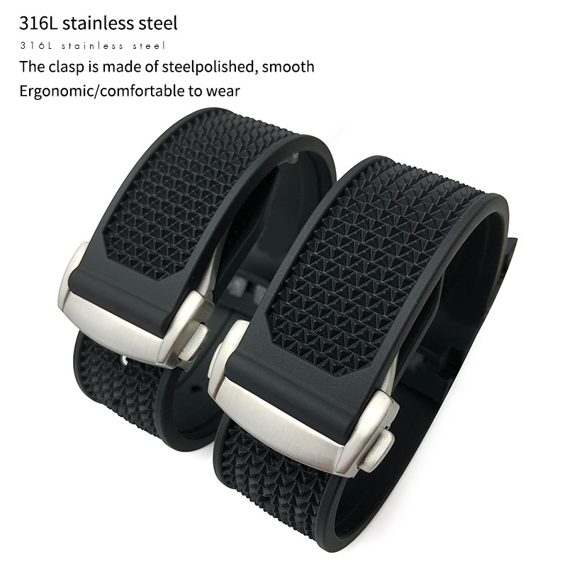 Rubber Watchband For Omega Speedmaster Seamaster 300 Soft Silicone Moonwatch S Watch Strap