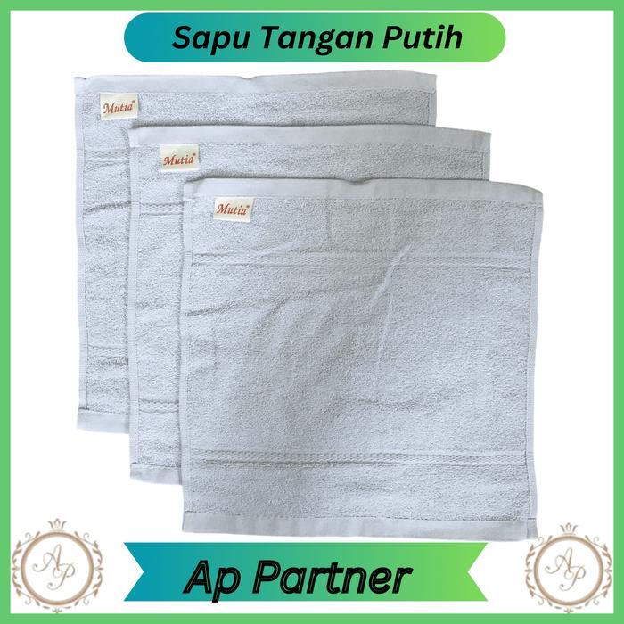 Ready Grosir 6 Pcs Sapu Tangan Handuk Putih Polos Handuk Kecil Olahraga Premium Souvenir Hadiah Merk