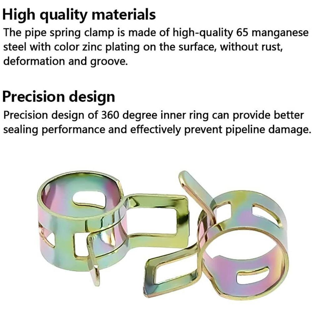 75Pcs Motorcycle Spring Clips Fuel Oil Water Hose Clip Pipe Tube Clamp Spare Set Ielts 6-10MM 5