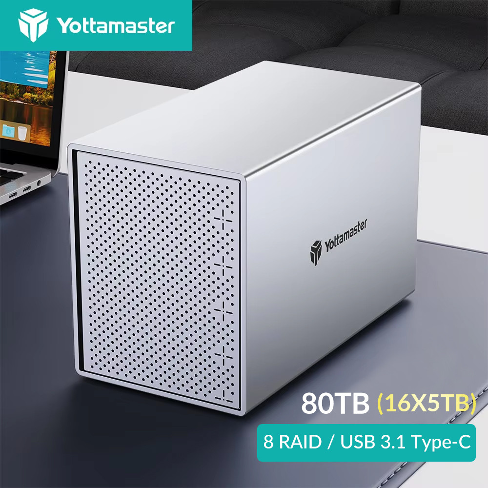 [PS500R] Yottamaster 5 Bay RAID External Hard Drive Enclosure Aluminum USB RAID Enclosure Support
