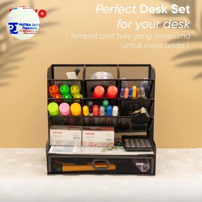 Desk set organizer JOYKO /rak pulpen besi banyak sekat/tempat pensil hemat tempat