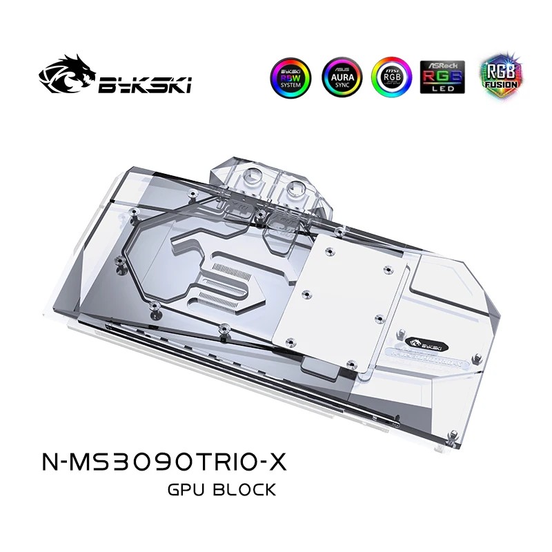 Bykski N-MS3090TRIO-X GPU Water Block Use for MSI RTX 3080 3080TI 3090 TRIO GAMING X OC / Suprim X
