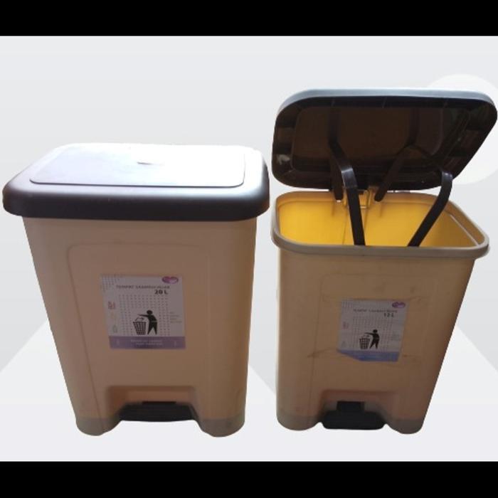 Tempat Sampah Plastik Injak 20 Liter / Tempat sampah injak cokelat 20 Liter / Tempat sampah injak