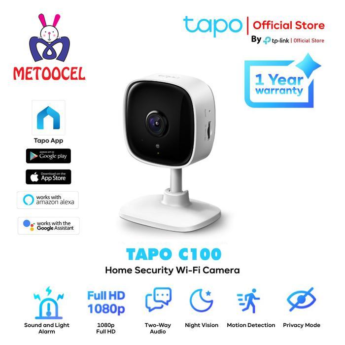 HOT SALE TP-LINK Tapo C100 Kamera Keamanan Rumah Wi-Fi Full HD 1080p dengan Deteksi Gerakan &