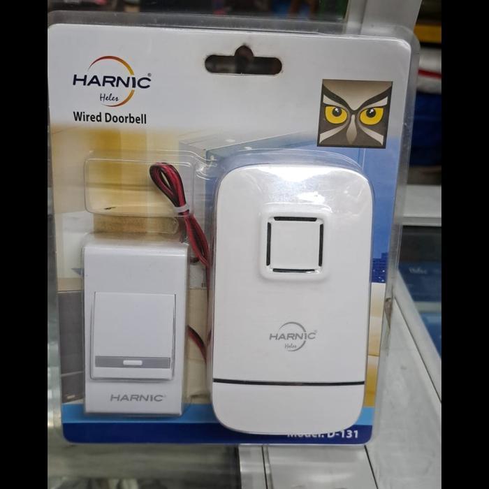 Bel Rumah Kabel 1Tombol Wired Door Bel Heles Harnic D131 NO Baterai