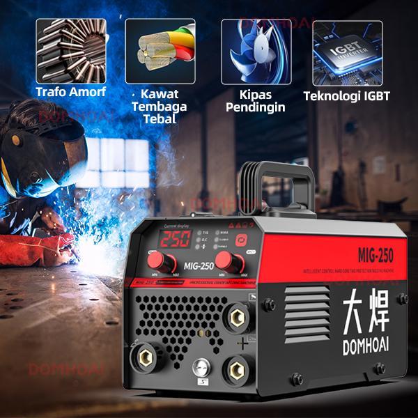 DOMHOAI Mesin Las Mig-250 Las Listrik Profesional Inverter Mesin Las Portabel Tampilan Digital