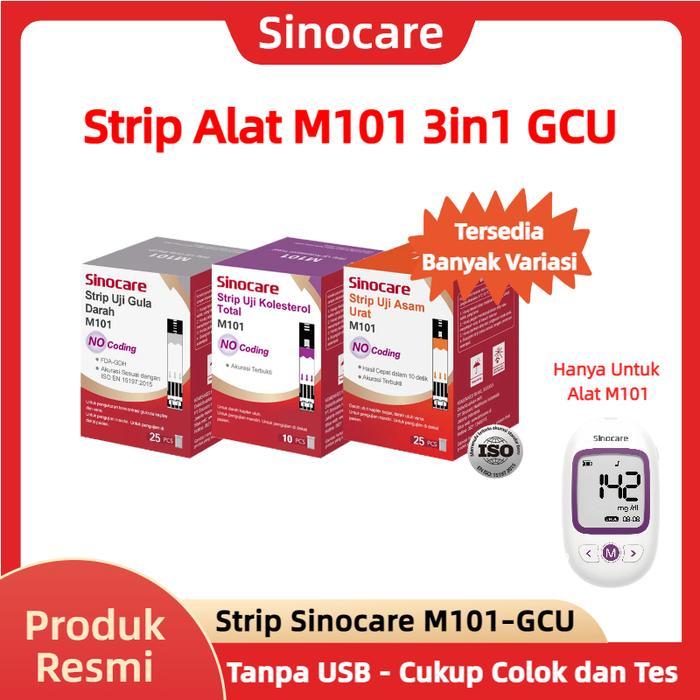 Omron - Strip Alat M101 GCU Alat Cek 3in1 Cek Gula Darah, Kolesterol & Asam Urat No ing Tes 3 1