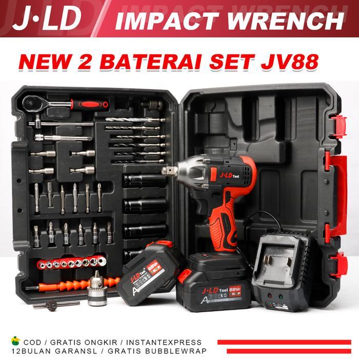 Jld Impact Wrench 13Mm Brushless Cordless Impact Driver Wrench Drill 1/2 47Pcs Fullset Original