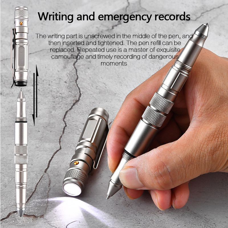 Tungsten steel tactical pen new whistle broken window self-defense multi-functional tactical pen