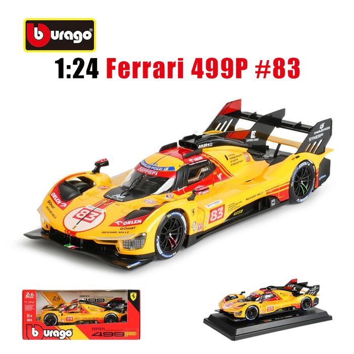 Bburago 1:24 24H Le Mans Rally Ferrari 499P #83 #50 Ferrari Roma Ferrari Purosangue Diecast Model