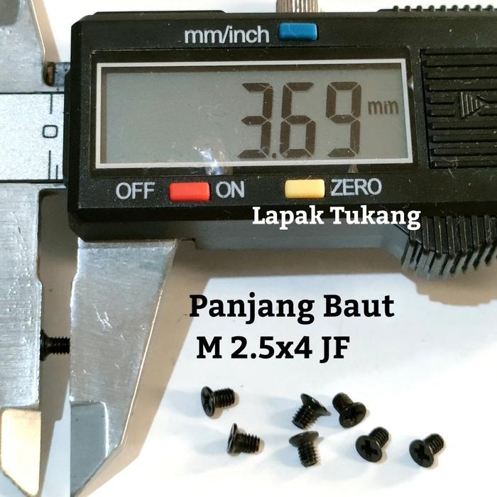 10pcs Baut Hitam M2.5 Countersunk Panjang 3-10mm