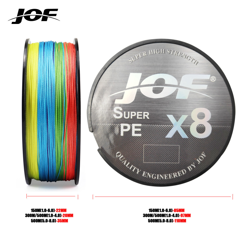 JOF 8 Strands Fishing Line 150M 300M 500M Multifilament Fishing Line Fishing Accessories Braided