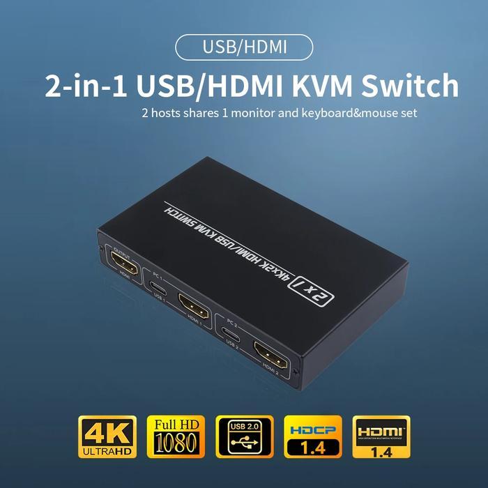 KVM Switch HDMI 4 Port Input 1 Port Output + 4 Port USB A