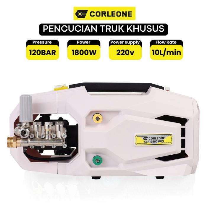 [G500PRO 1800W-120BAR-Ti-220V] Mesin cuci mobil Coleone G500 PRO dengan motor induksi, kepala pompa