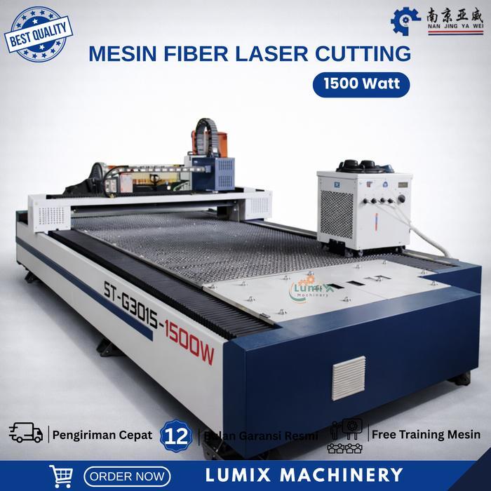 MESIN FIBER LASER CUTTING CNC MODEL 3015-1500 WATT | MESIN PEMOTONG PLAT TENAGA LASER FIBER