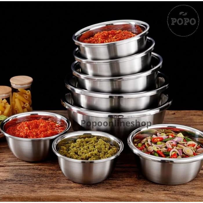 Baskom Korea Stainless Mangkok Jumbo Mixing Bowl Adonan Kue Lauk