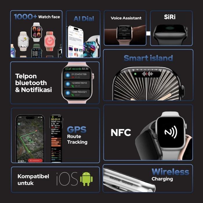 Smartwatch 10 Se Mini 38Mm Pria Wanita Jam Amoled Pemantauan Detak Jantung Oksigen Darah Pelacak