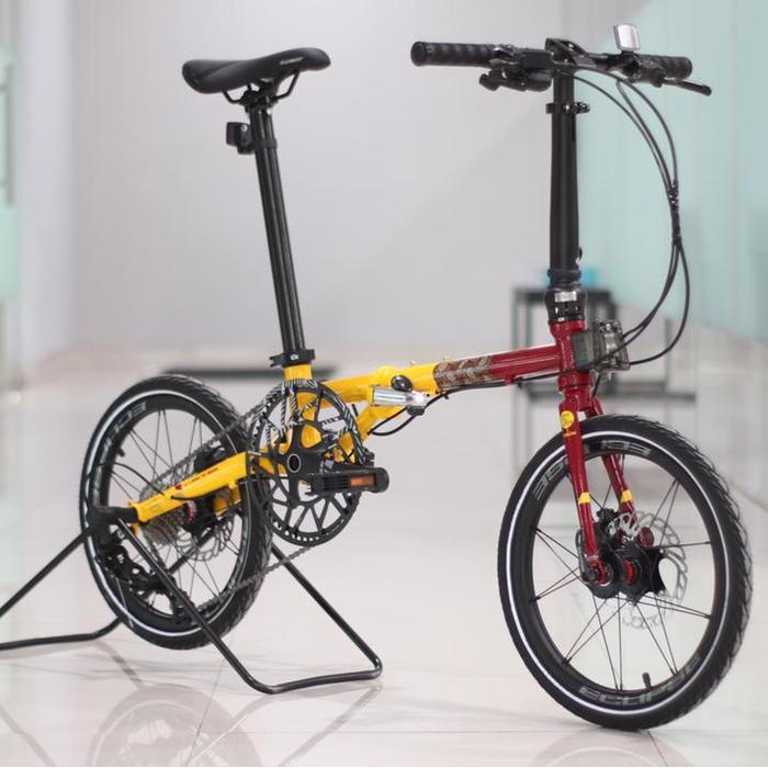 Sepeda Lipat Element Troy X 10 Speed Bike To Work B2W Garansi COD SNI - Yellow Red