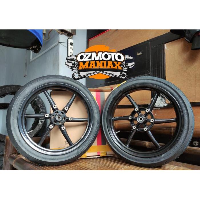 Wheel Set Velg Vrossi Sanca Ninja RR + Ban Pirelli Diablo Rosso Sport - Black
