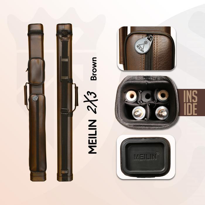Meilin Premium 2X3 Case - Tas Stick Billiard 2X3 Cue Case Billiard 2 Butt 3 Shaft Hard Case 5 Lubang