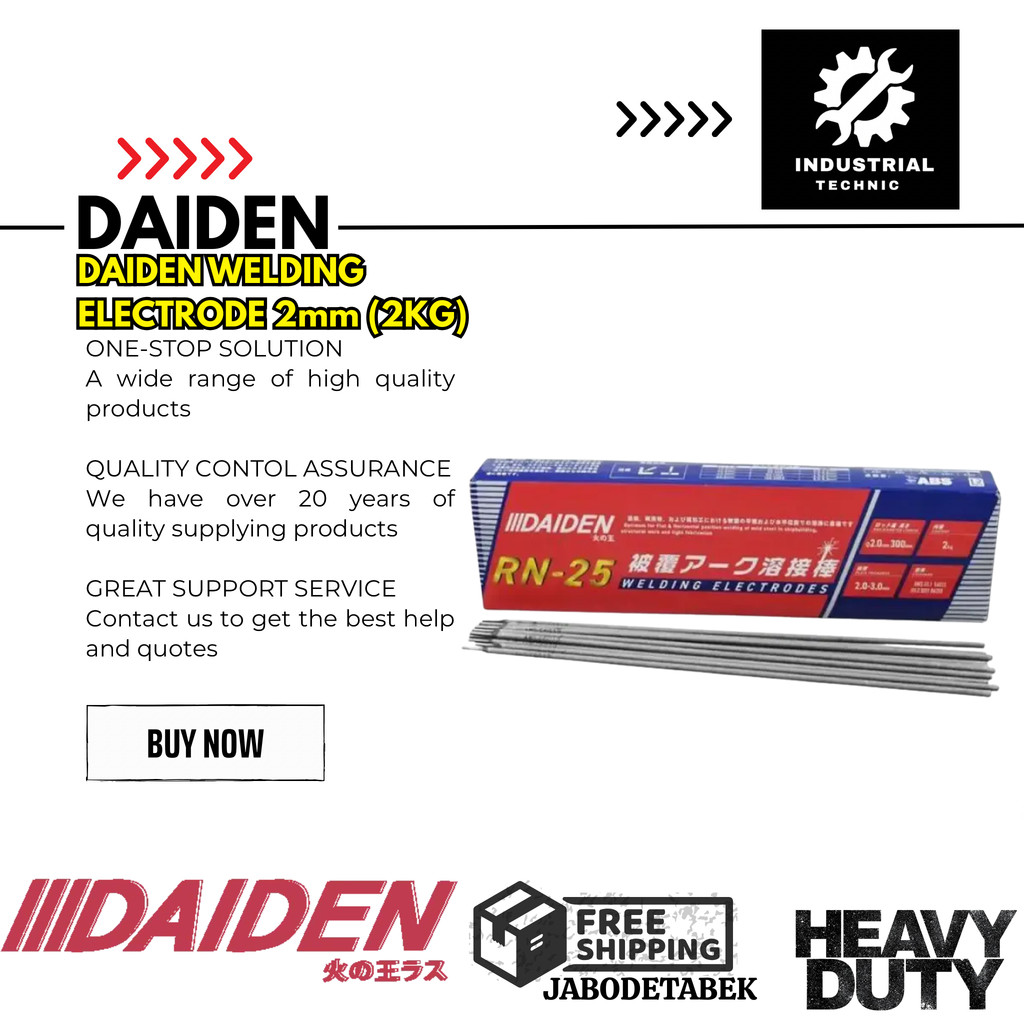 DAIDEN WELDING ELECTRODE 2mm (2KG) KAWAT LAS / KAWAT ELEKTRODA
