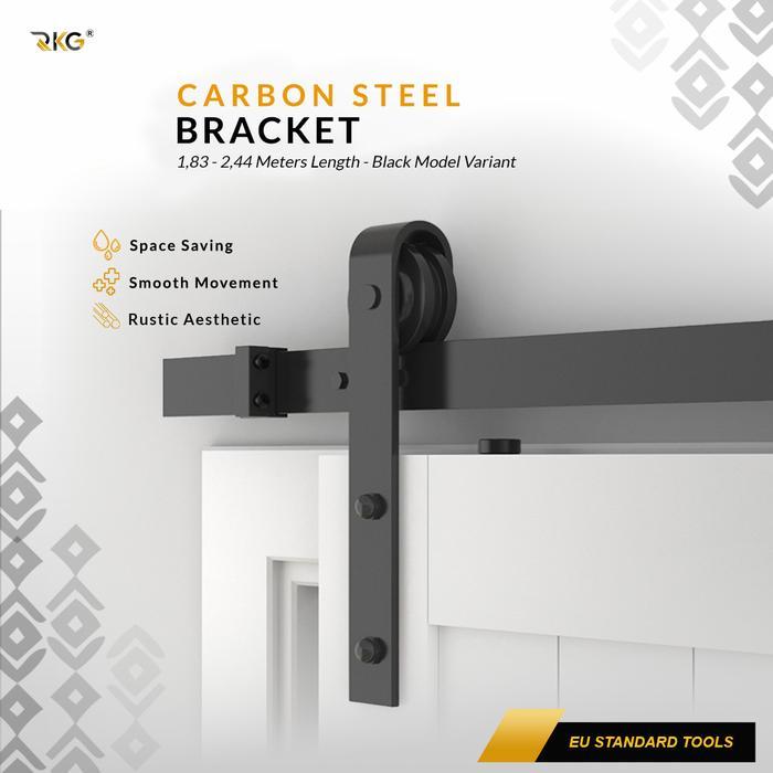 Bracket Rel Gantung Geser Pintu Kayu Gudang Industrial Barn Door Rail