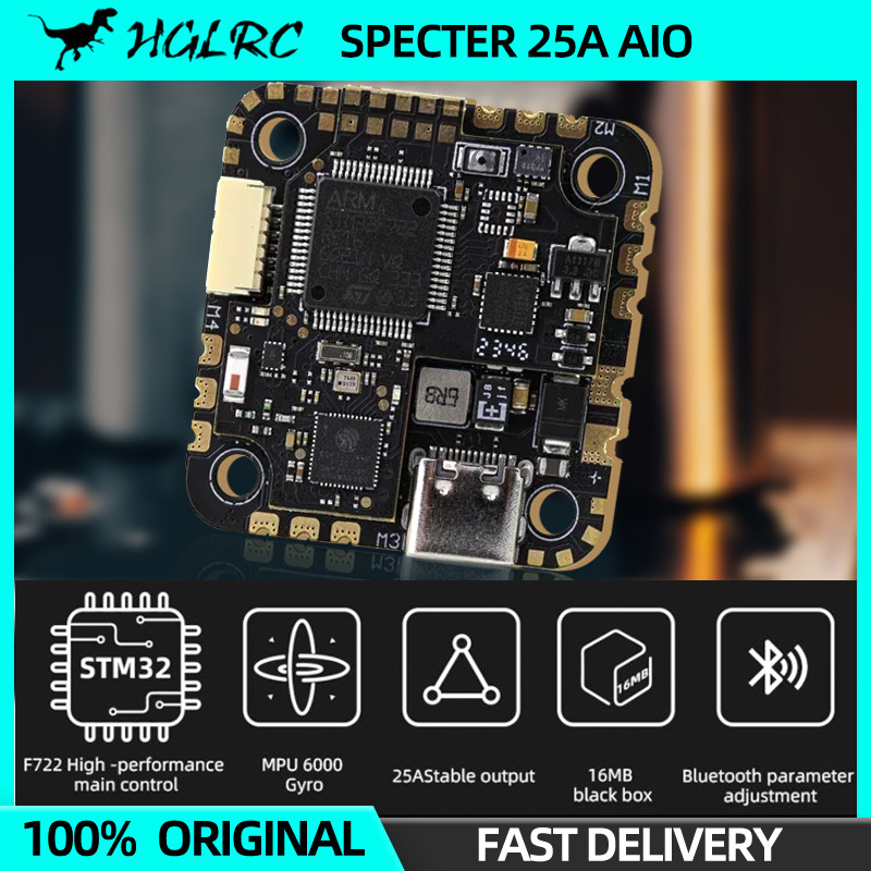 HGLRC SPECTER 25A AIO Flight Controller FC Gryo MPU6000 16MB Black