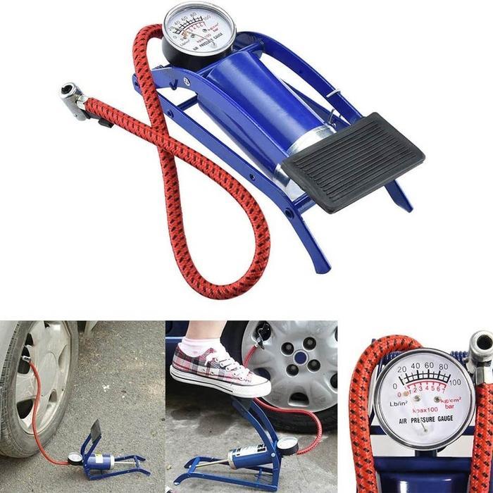 Krisbow - Pompa Angin Injak Kaki Manual Mini Motor Mobil Sepeda Pompa Angin Bola Balon Matras Mini