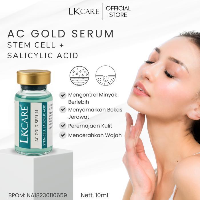ready lkcare ac gold stem cell serum 10ml dengan stem cell & salicylic acid merawat kulit berminyak