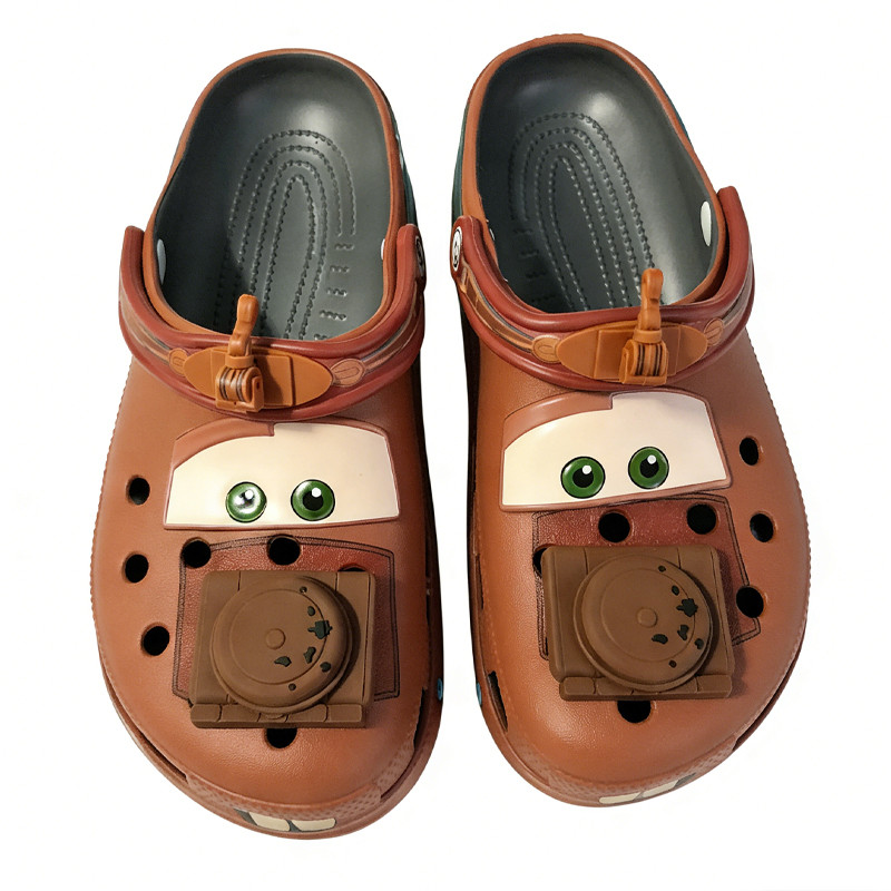 Croc-Style Clogs Slide Sandals Disney Figurine Anime Cars Mater Non-Slip Breathable Beach Shoes